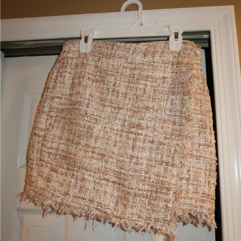 Forever 21 Textured Tweed Mini Skirt - Tan